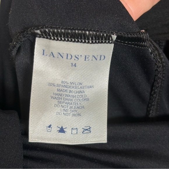 Lands’ End Swim Retro Ruffle Tankini Swim Top-Jet Black-Women Size 14 - Picture 3 of 4